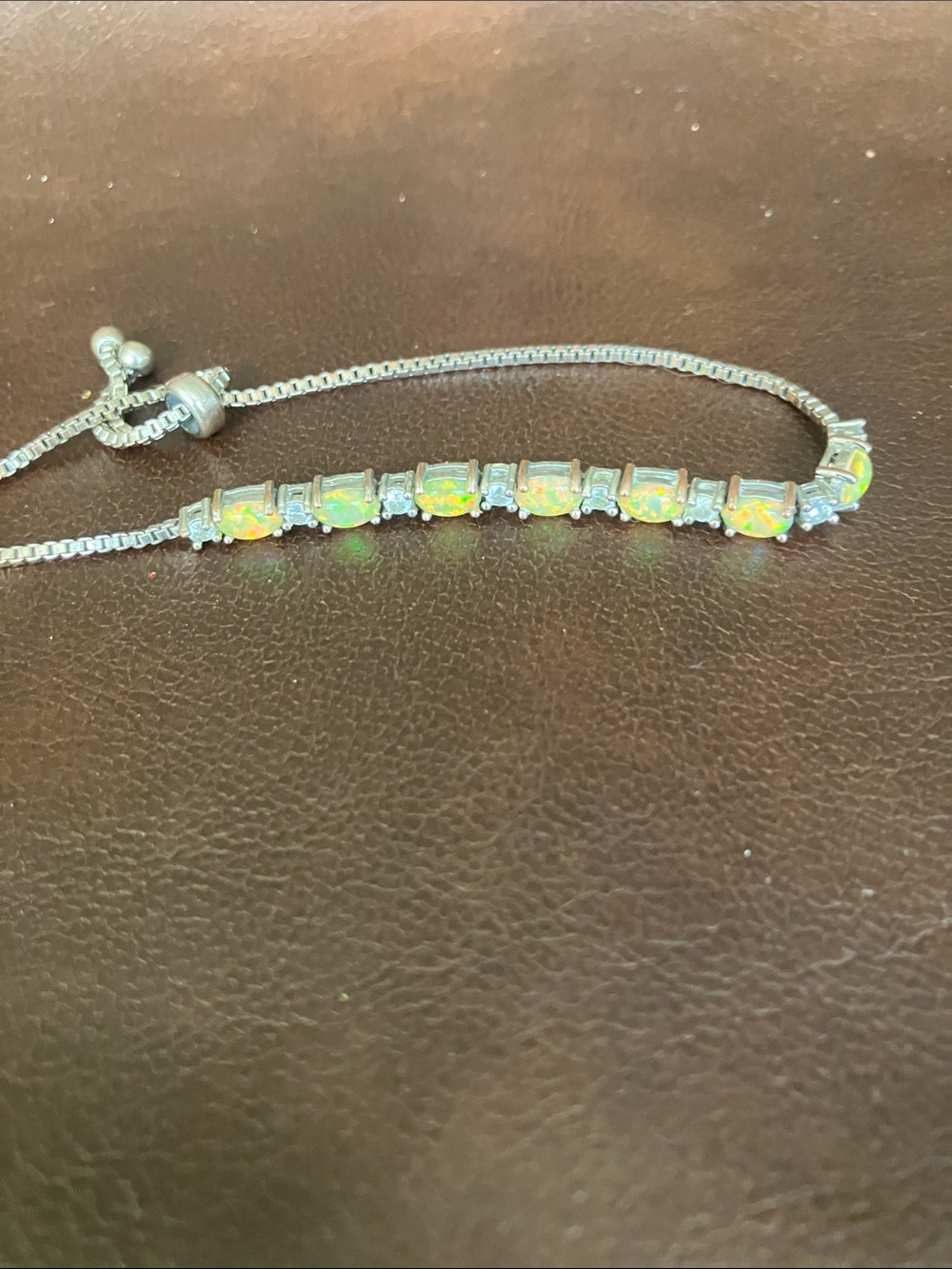Opal Tennis Bracelet - Yellow Opal in Silver